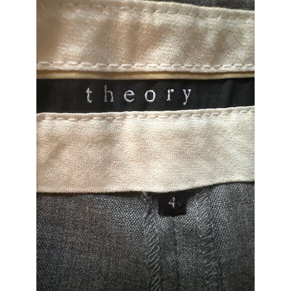 Women 4 Theory Gray Wool Slacks Dress Pants Trousers Slacks Work Career Suit - Picture 5 of 5